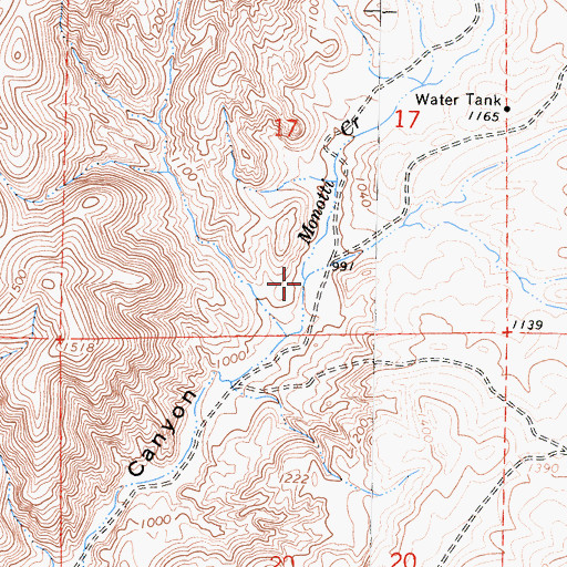 Topographic Map of Monotti Creek, CA