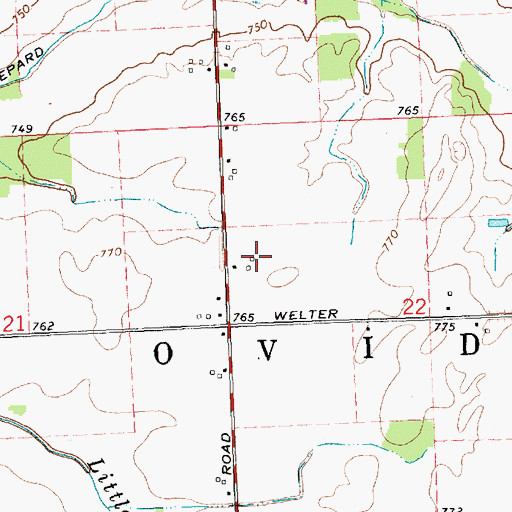 Topographic Map of Holstein Farm, MI