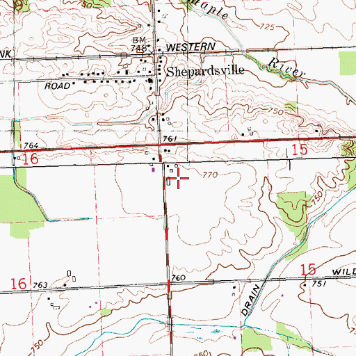 Topographic Map of Miller Brothers Farm, MI