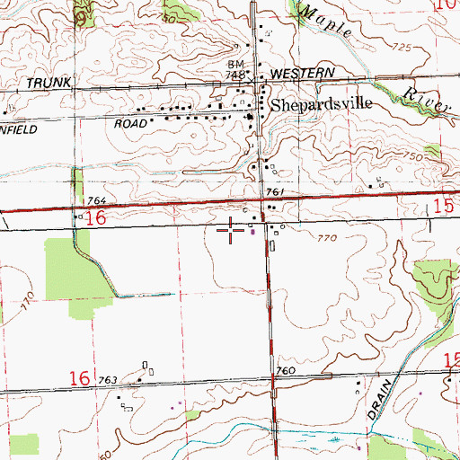 Topographic Map of Walter Farm, MI