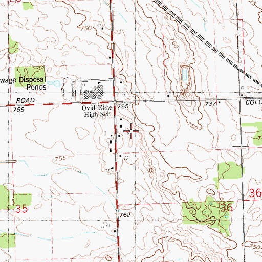 Topographic Map of A and M Farms, MI