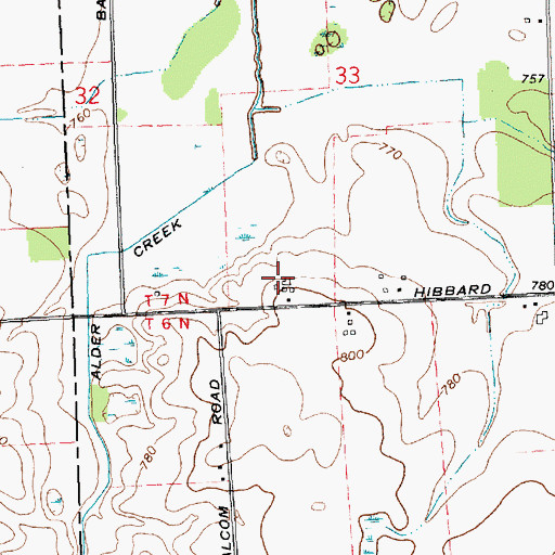Topographic Map of Mulder Dairy Farm, MI