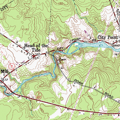Topographic Map of Head of the Tide Cemetery, ME