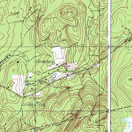 Topographic Map of Webb Cemetery, ME