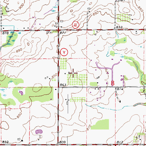 Topographic Map of Frenz Orchards, WI