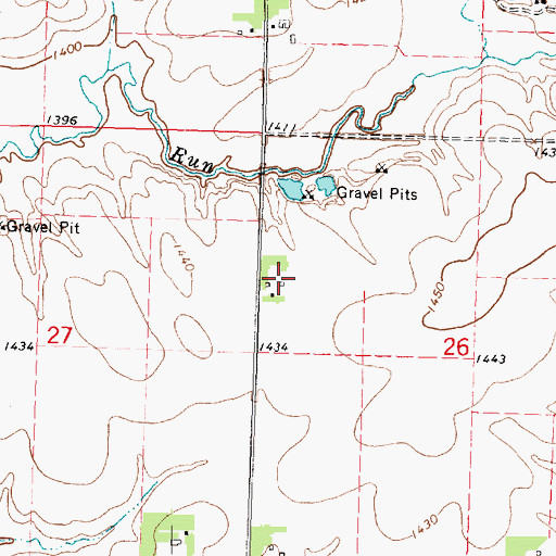 Topographic Map of Hofmeyer Farms, IA
