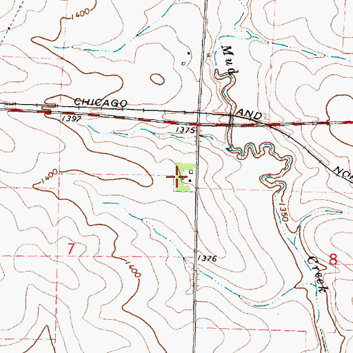 Topographic Map of Clover Creek Farms, IA