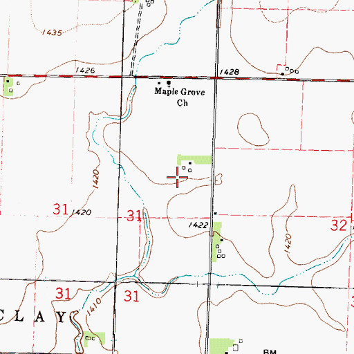 Topographic Map of Woolston Hog Farm, IA