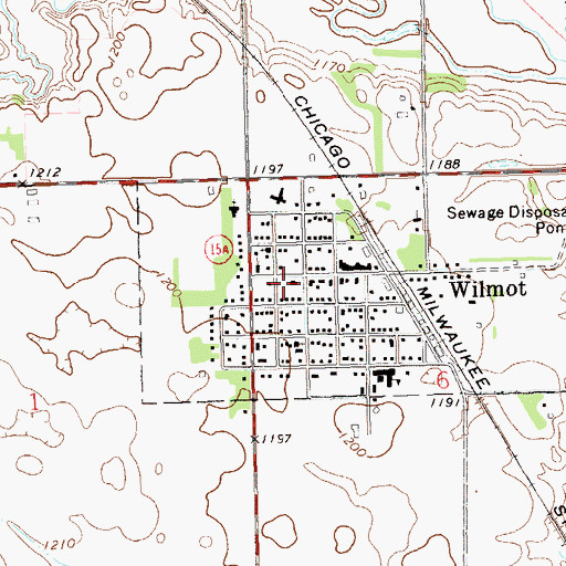 Topographic Map of Wilmot City Hall, SD