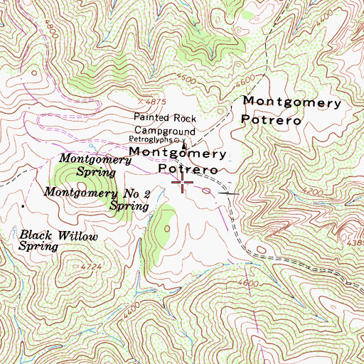 Topographic Map of Montgomery Potrero, CA