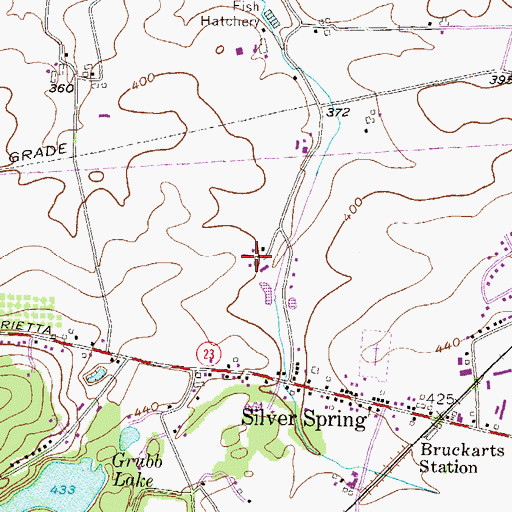 Topographic Map of Sauder Farm, PA