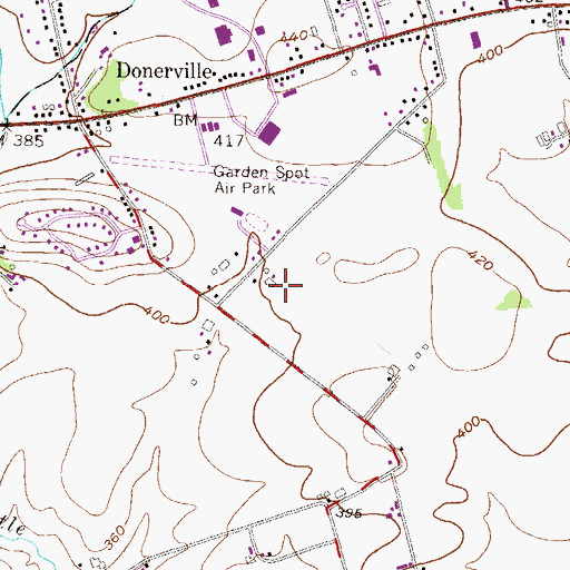Topographic Map of Stauffer Farms, PA