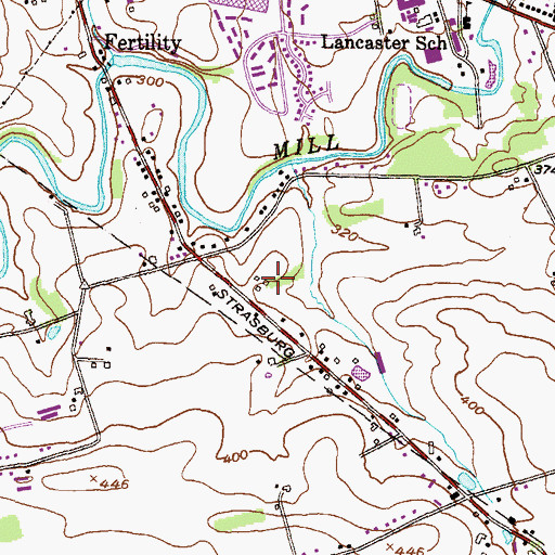 Topographic Map of Log House Farm, PA