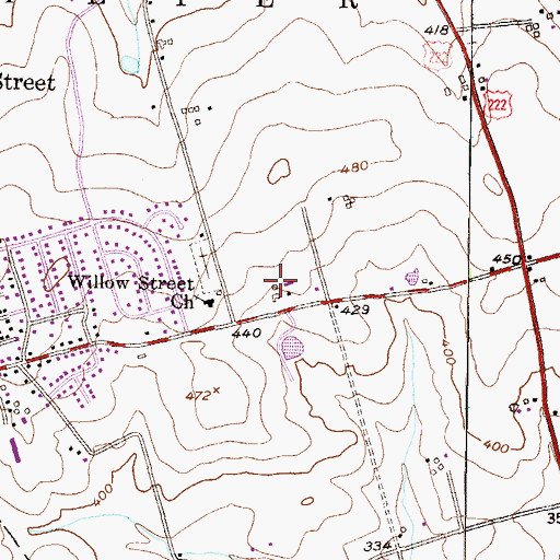 Topographic Map of Spring Maple Farm, PA