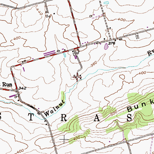 Topographic Map of Groff Valley Farms, PA
