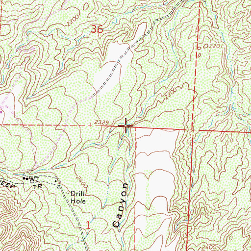 Topographic Map of Moon Canyon, CA