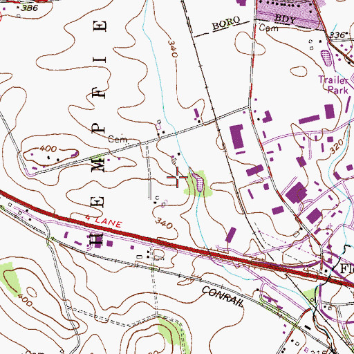 Topographic Map of Leabrook Farm, PA