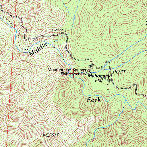 Topographic Map of Moorehouse Creek, CA