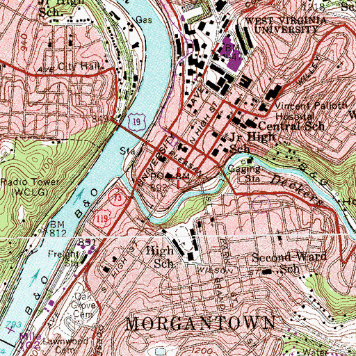 Topographic Map of MT Pockets Theatre, WV