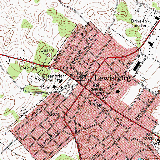 Topographic Map of Trillium Performing Arts Collective, WV