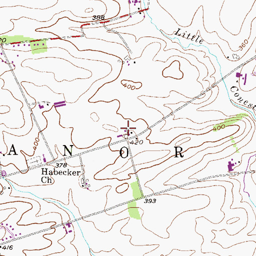 Topographic Map of Charnelle Farm, PA