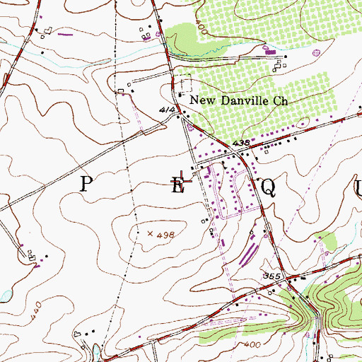 Topographic Map of J J Farms, PA