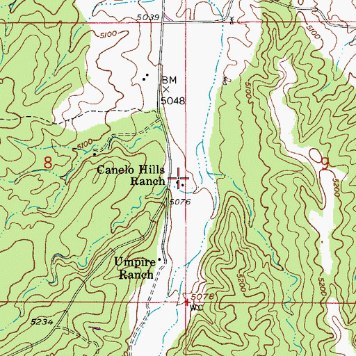 Topographic Map of Canelo Hills Ranch, AZ