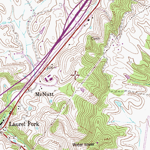 Topographic Map of Mountain Lakes Amphitheatre, WV