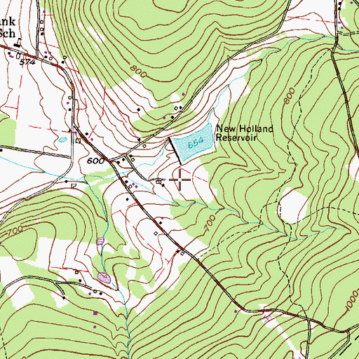 Topographic Map of Cedar Fox Farms, PA