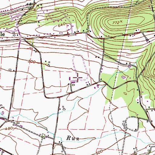 Topographic Map of Ginger Tree Farms, PA