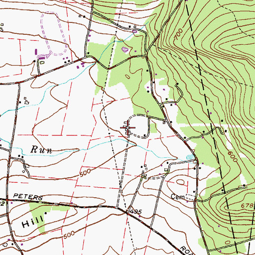 Topographic Map of Pondlea Farm, PA