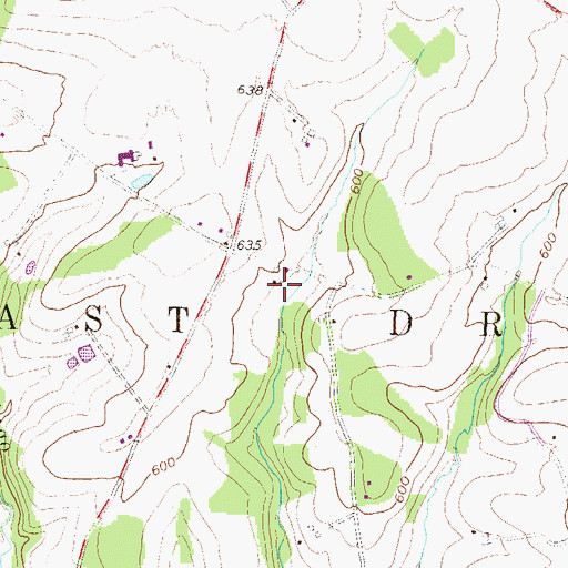 Topographic Map of Hershberger Farm, PA