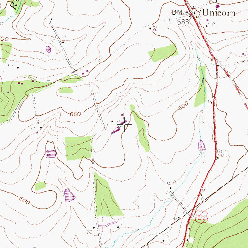 Topographic Map of Valley M Pork Farm, PA