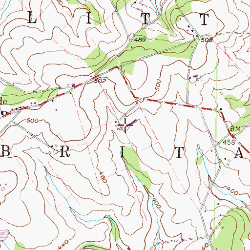 Topographic Map of We - Land Farm, PA