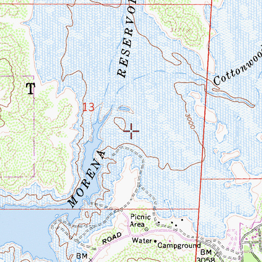 Topographic Map of Morena Valley, CA