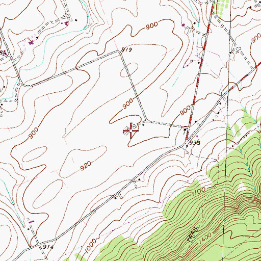 Topographic Map of Fleming Poultry Farm, PA