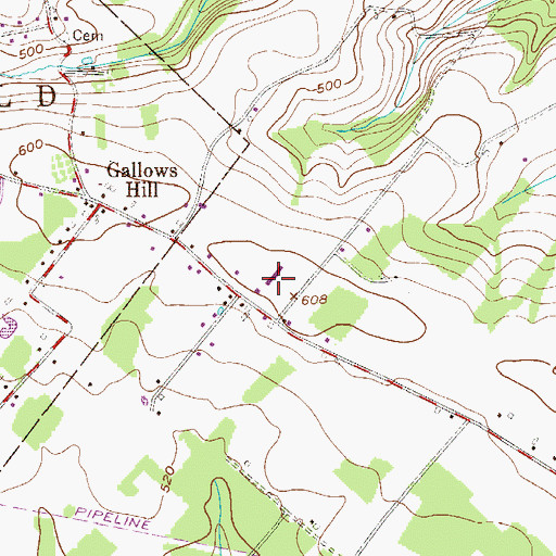 Topographic Map of Rick's Egg Farm, PA