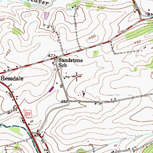 Topographic Map of Martin Farm, PA