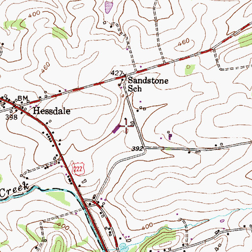 Topographic Map of Romella Farms, PA