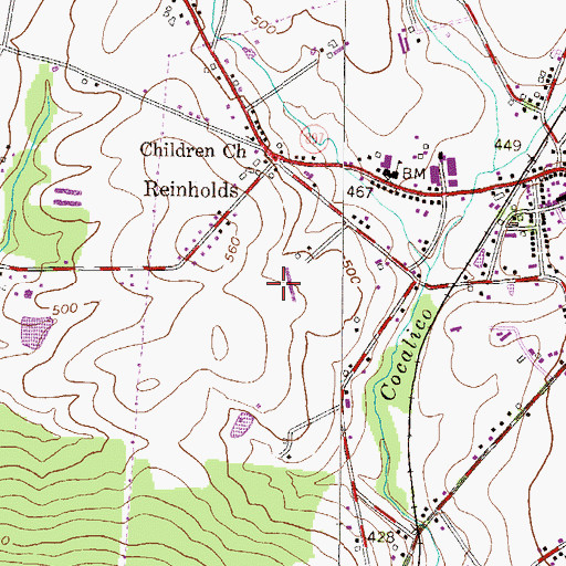 Topographic Map of Caron Farm, PA