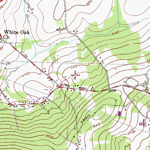 Topographic Map of Springleaf Farm, PA