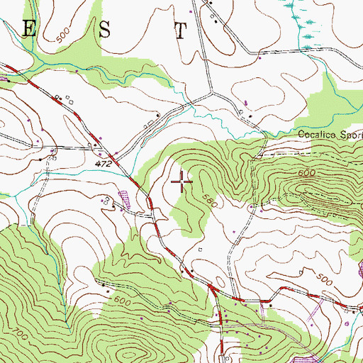 Topographic Map of Lodestone Farm, PA