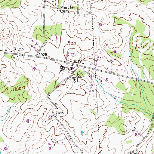 Topographic Map of Etna Church of Christ Cemetery, KY