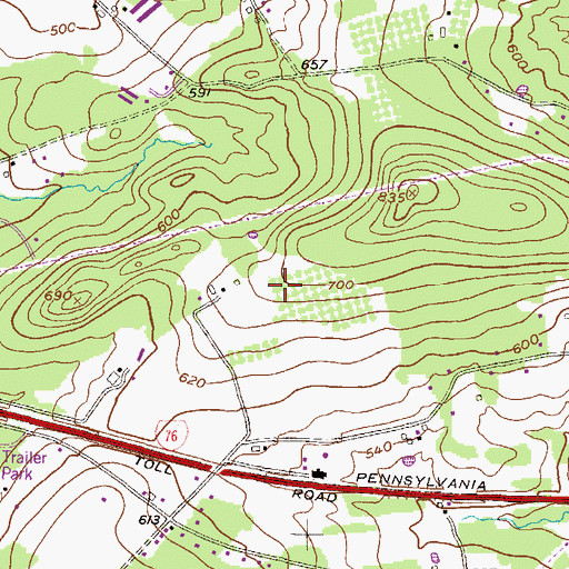 Topographic Map of Stauffer's Fruit Farm, PA