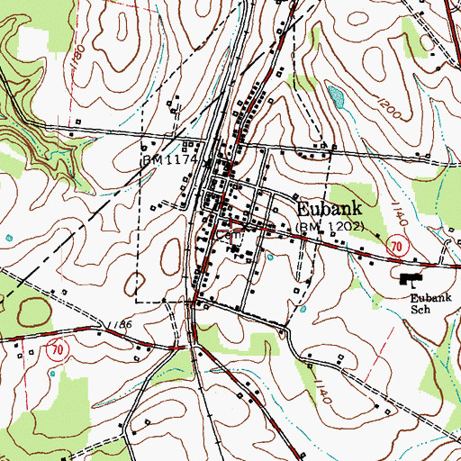 Topographic Map of Eubank Baptist Church Cemetery, KY