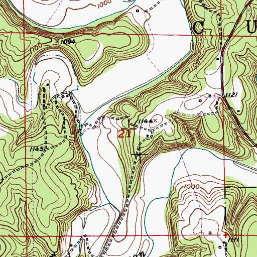 Topographic Map of Cole Cemetery, MO