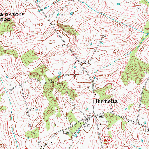 Topographic Map of Parton Cemetery, KY