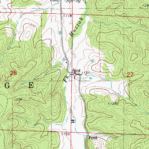 Topographic Map of Nelson Schoolyard Graveyard, MO