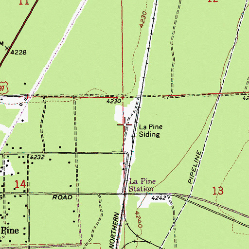 Topographic Map of La Pine Siding (historical), OR