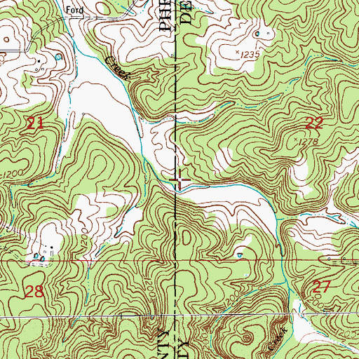 Topographic Map of Samples Cemetery, MO